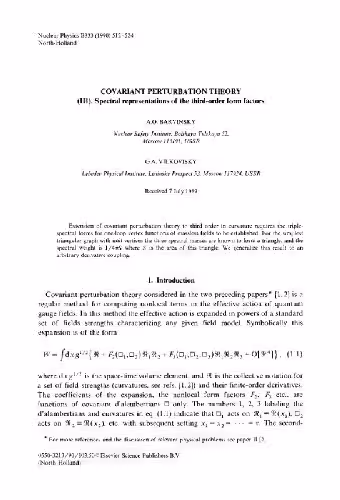 خرید و دانلود نسخه کامل کتاب Covariant perturbation theory III. Spectral representations (Nucl.Phys.B 333)