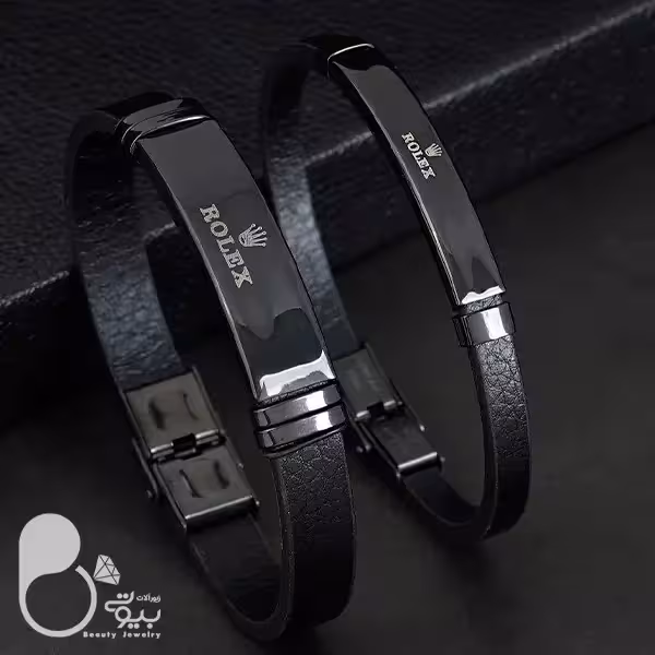 ست دستبند چرمی استیل زنانه مردانه