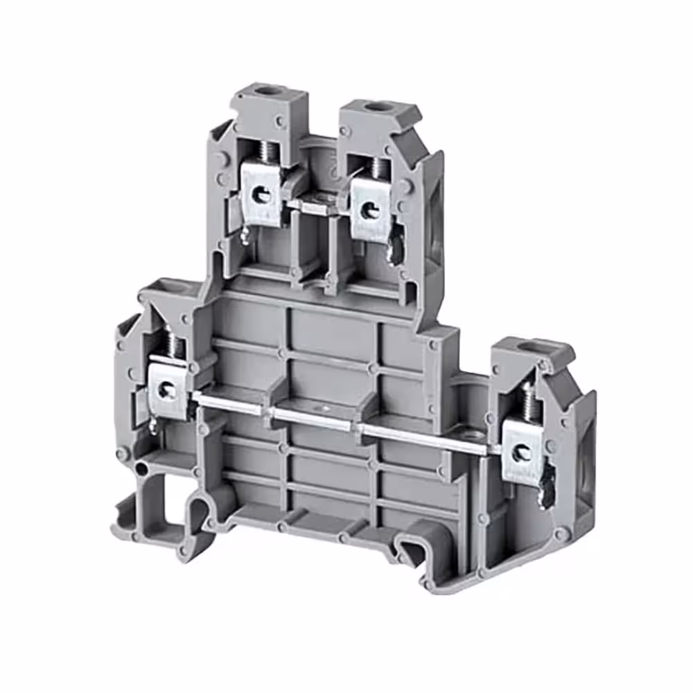 ترمینال ریلی سری پیچی دو طبقه لینک دار سایز 4 رعد (بسته 50 عددی)