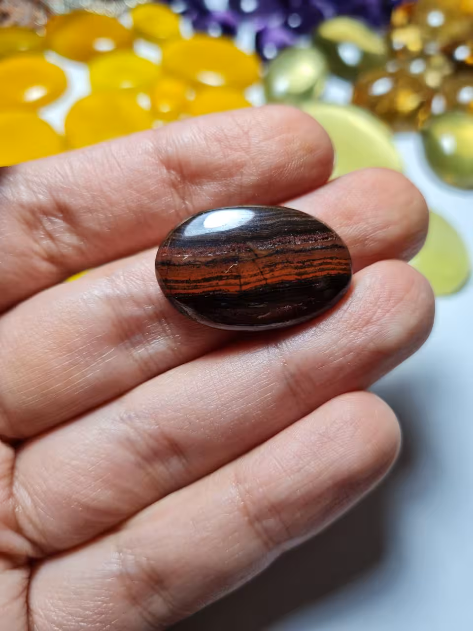 نگین جاسپر قرمز با هماتیت طبیعی شناسه 3014