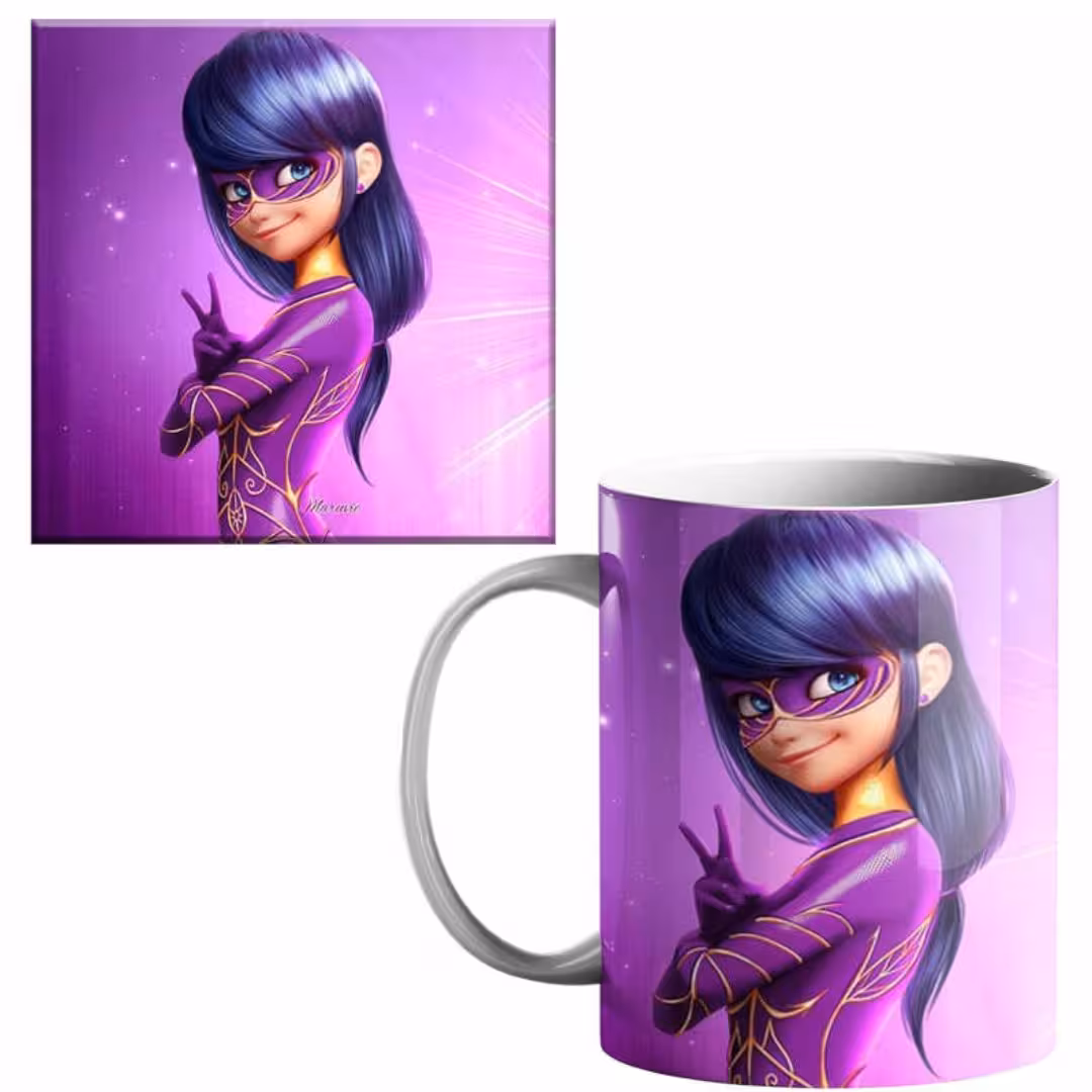 ماگ طرح دختر کفشدوزکی همراه با زیر لیوانی کد245