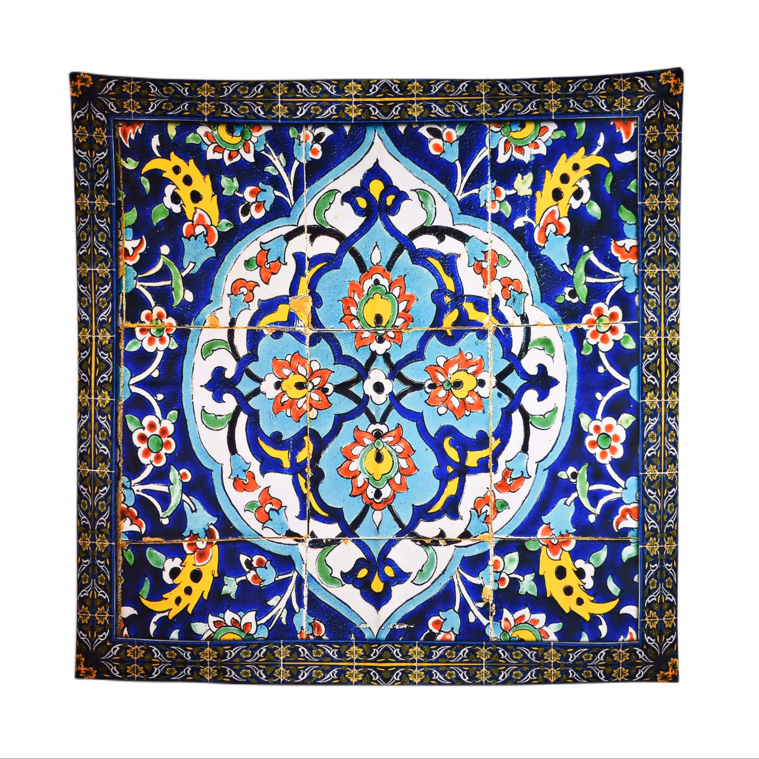 رومیزی مدل مخمل طرح کاشی کد 139