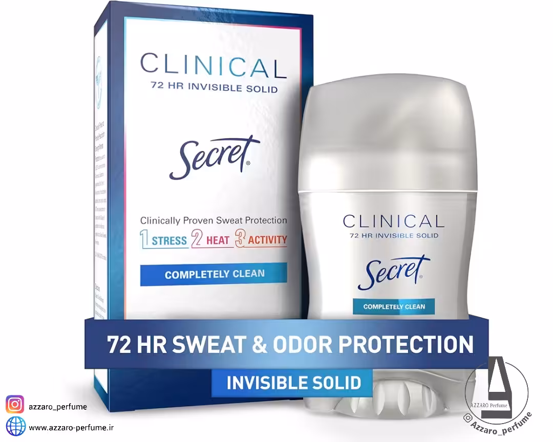 مام صابونی ضد تعریق کلینیکال سکرت مدل Completely Clean حجم 45 گرم