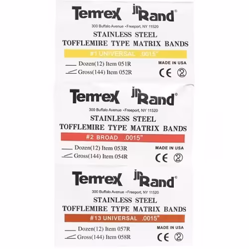 نوار ماتریکس تمرکس Temrex Sectional Matrix (چین) - فروشگاه تخصصی دندانپزشکی سپیرا