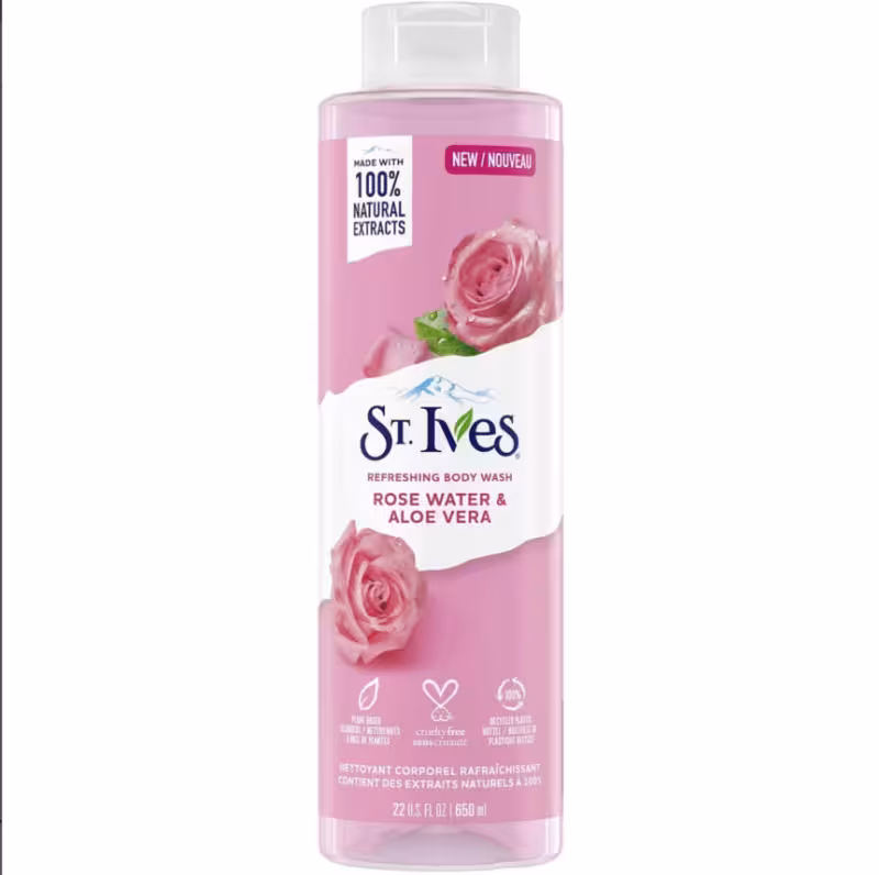 شامپو بدن گل رز و آلوئه ورای سینت ایوز St Ives Rose Water Aloe حجم 650 میلی لیتر
