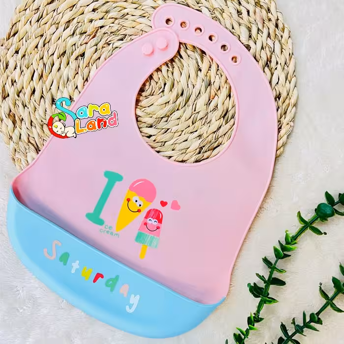 پیشبند نوزاد سیلیکونی طرح بستنی