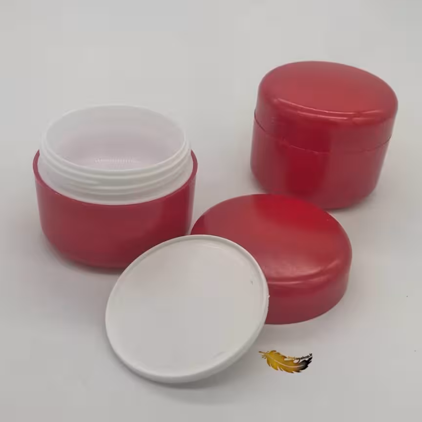 قوطی کرم30گرمی دوجداره طرح رز به رنگ قرمز