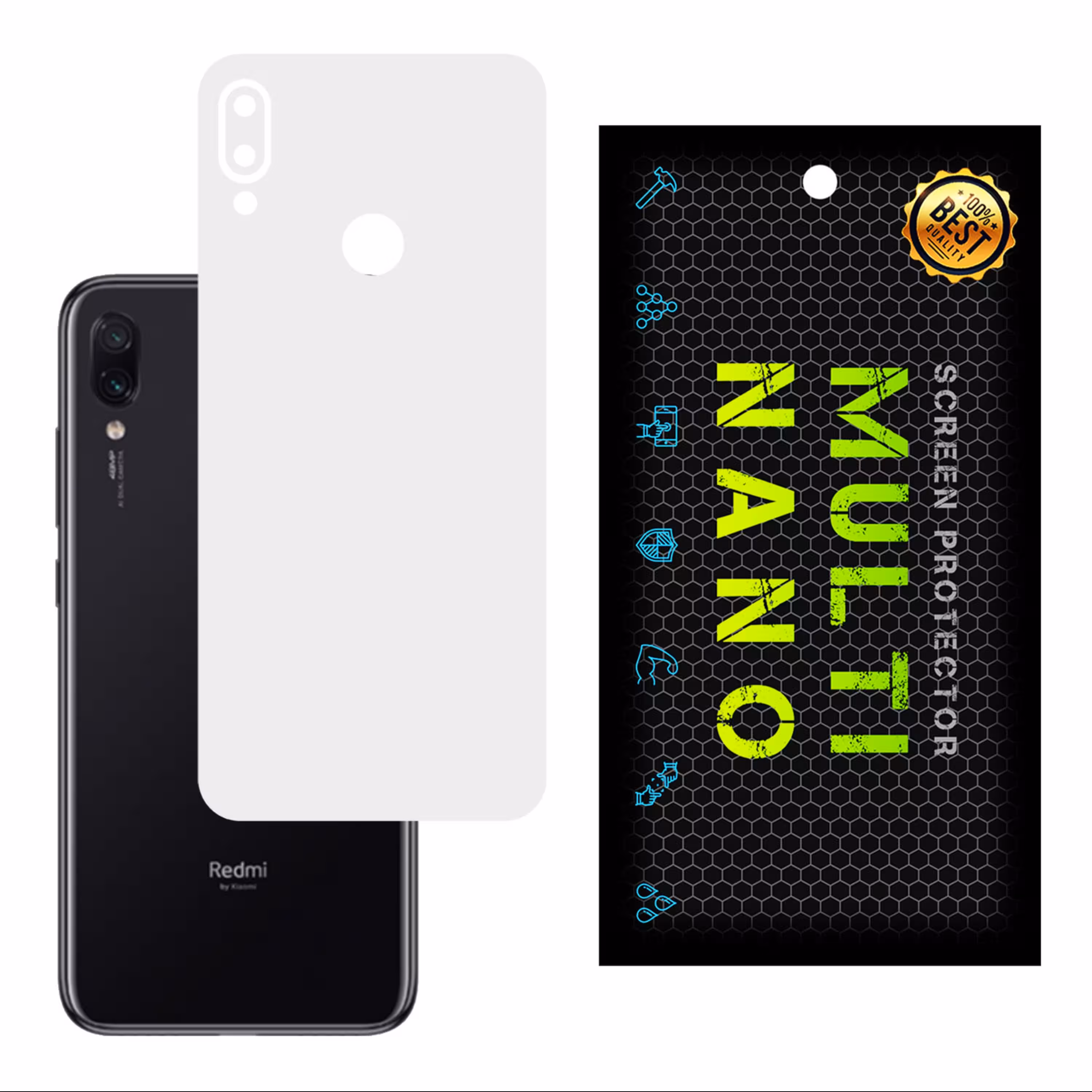 برچسب پوششی MultiNano مدل X-F1M- White برای پشت موبایل شیامیRedmi  Note 7  