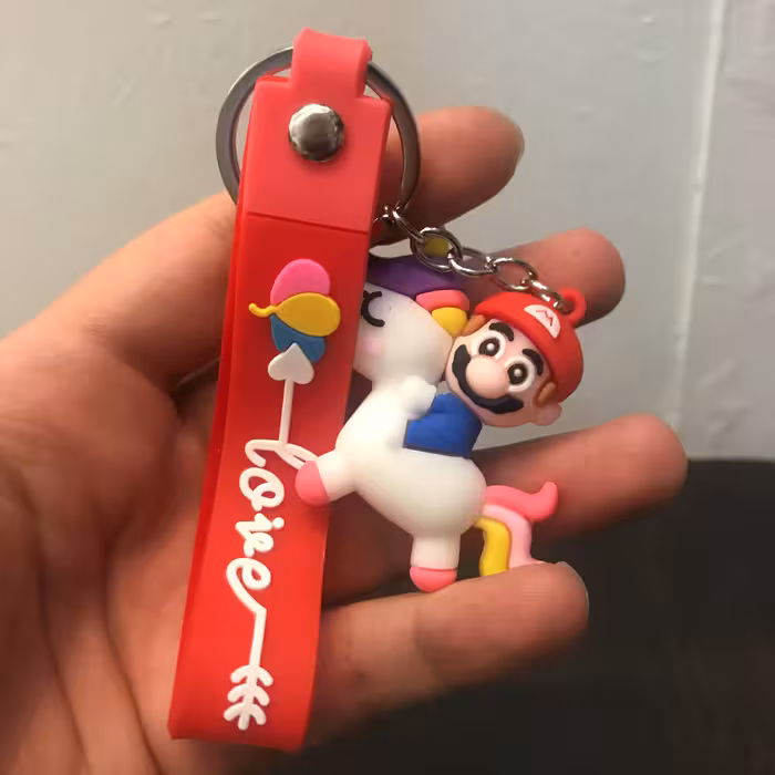 جا کلیدی سیلیکونی همراه آویز طرح قارچ خور و یونیکورن 