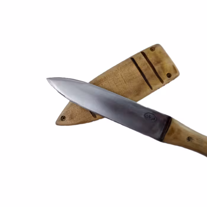 چاقو دست ساز غلاف دار فولاد فنر ضد زنگ 