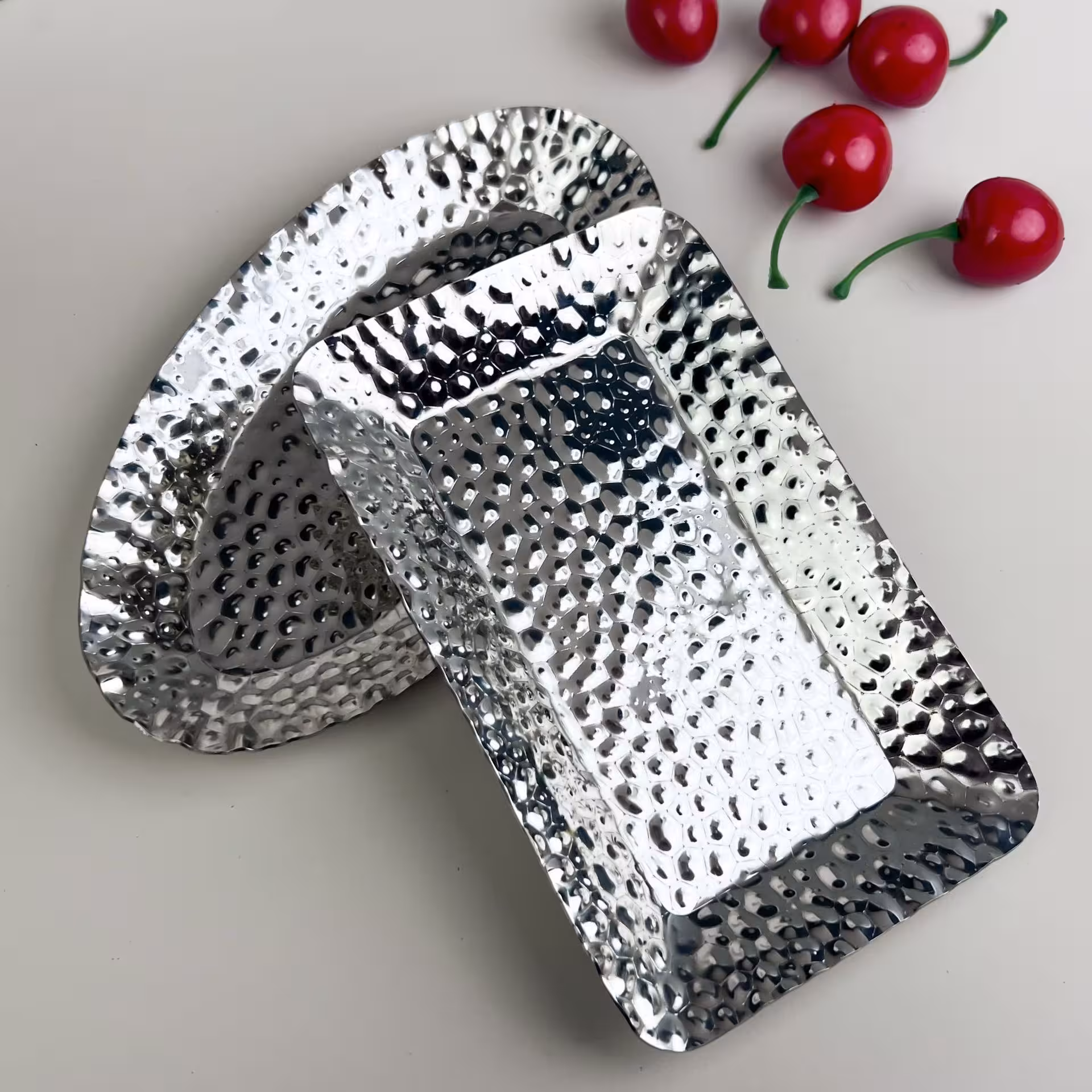 دیس مزه استیل چکشی مستطیل 16×10