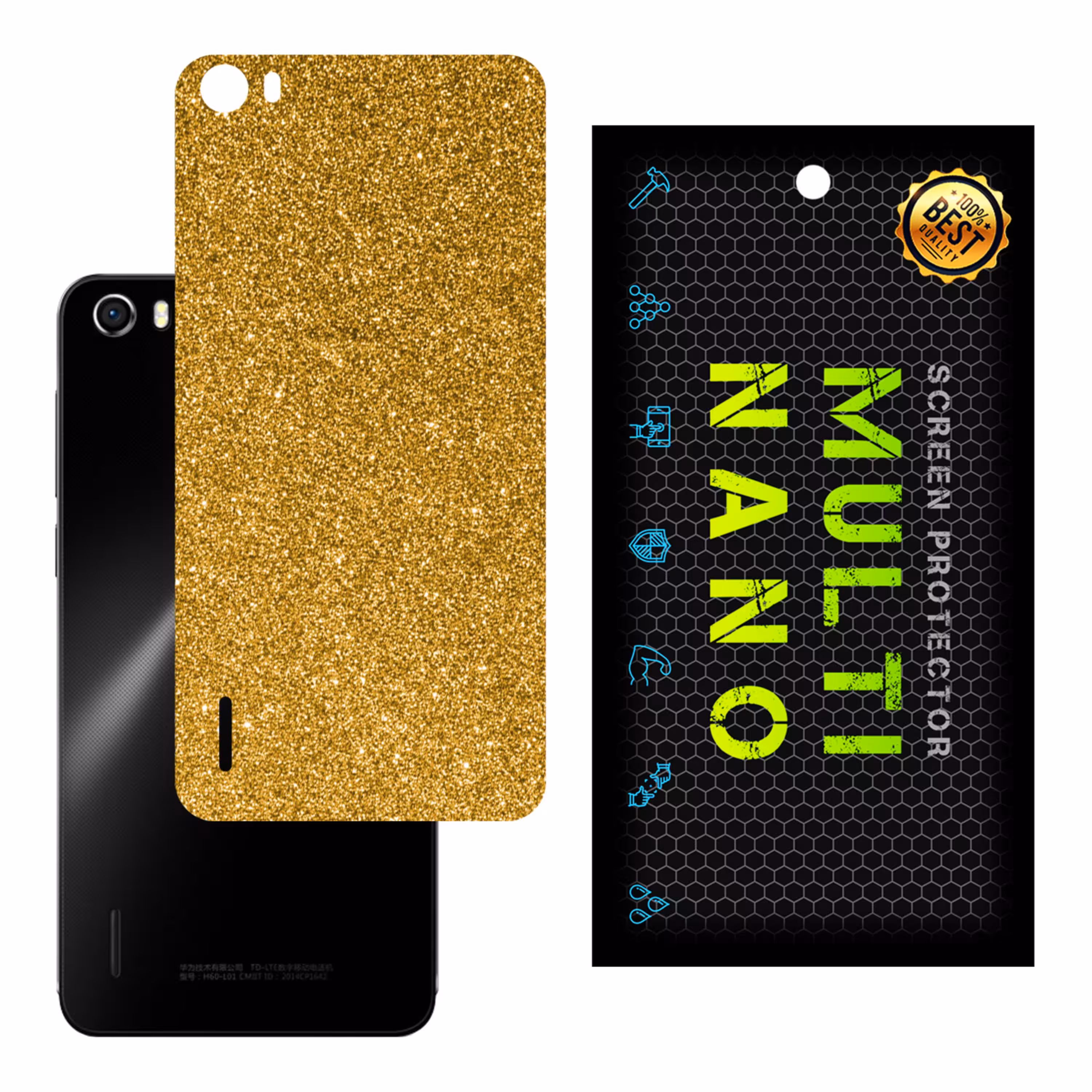 برچسب پوششی MultiNano مدل X-G1F-Gold برای پشت موبایل هوآوی Honor 6