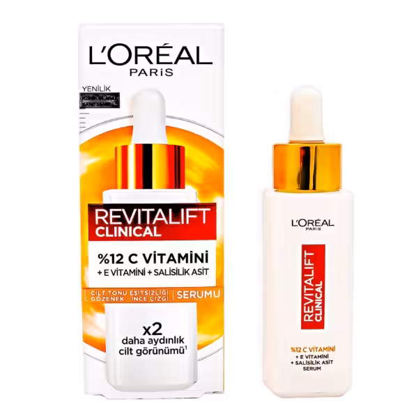 مشخصات، خرید و قیمت سرم روشن کننده 12% ویتامین C لورآل سری Revitalift Clinical حاوی ویتامین E و سالیسیلیک اسید 30 میل ⭐️ ویان مارکت