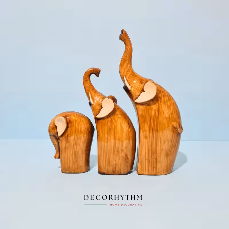 مجسمه دکوری فیل خانواده (سه‌تایی)