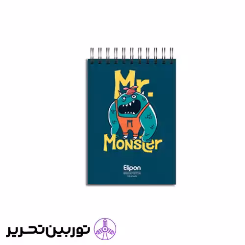 دفتر یادداشت 80 برگ 100*150سیمی طرح mr monster