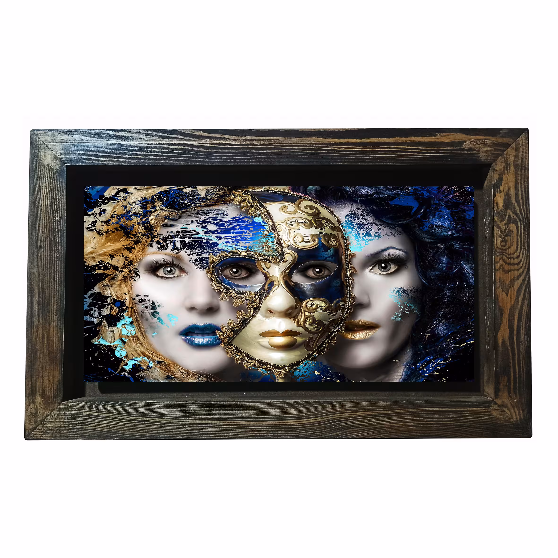 تابلو کاشی تصویر زن با بالماسکه 52در32