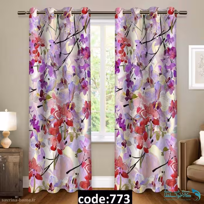 پرده پانچی طرح شکوفه مدل Sh-773