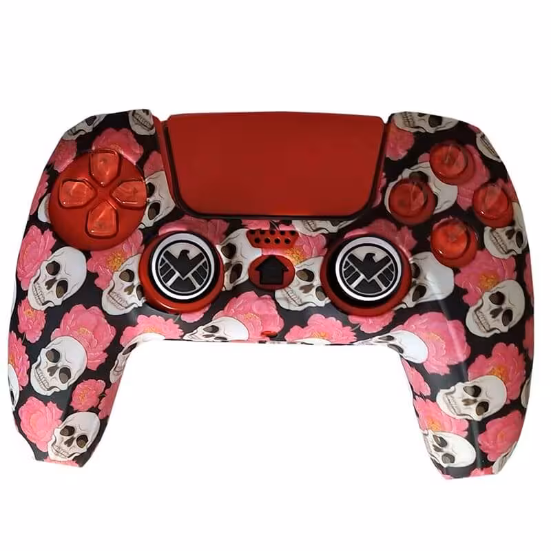 محافظ دسته PS5 طرح جمجمه و رز