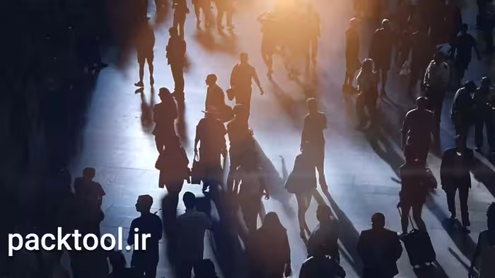 دانلود فوتیج فیلم مردم در حال پیاده روی Large Crowd Of People Walking original - پک تول