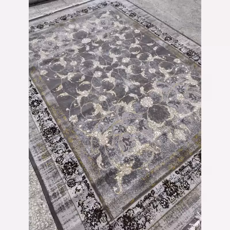 فرش 9متری ماشینی کاشان طرح دلناز دودی بی سی اف (باارسال رایگان)