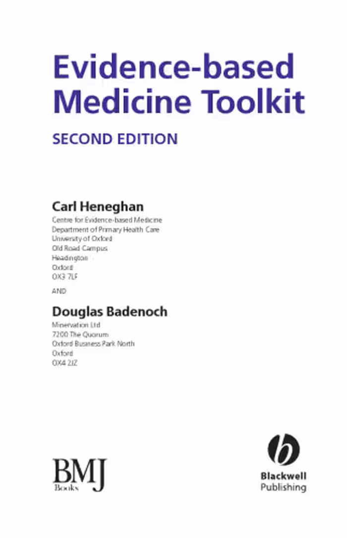 خرید و دانلود نسخه کامل کتاب Evidence-based Medicine Toolkit