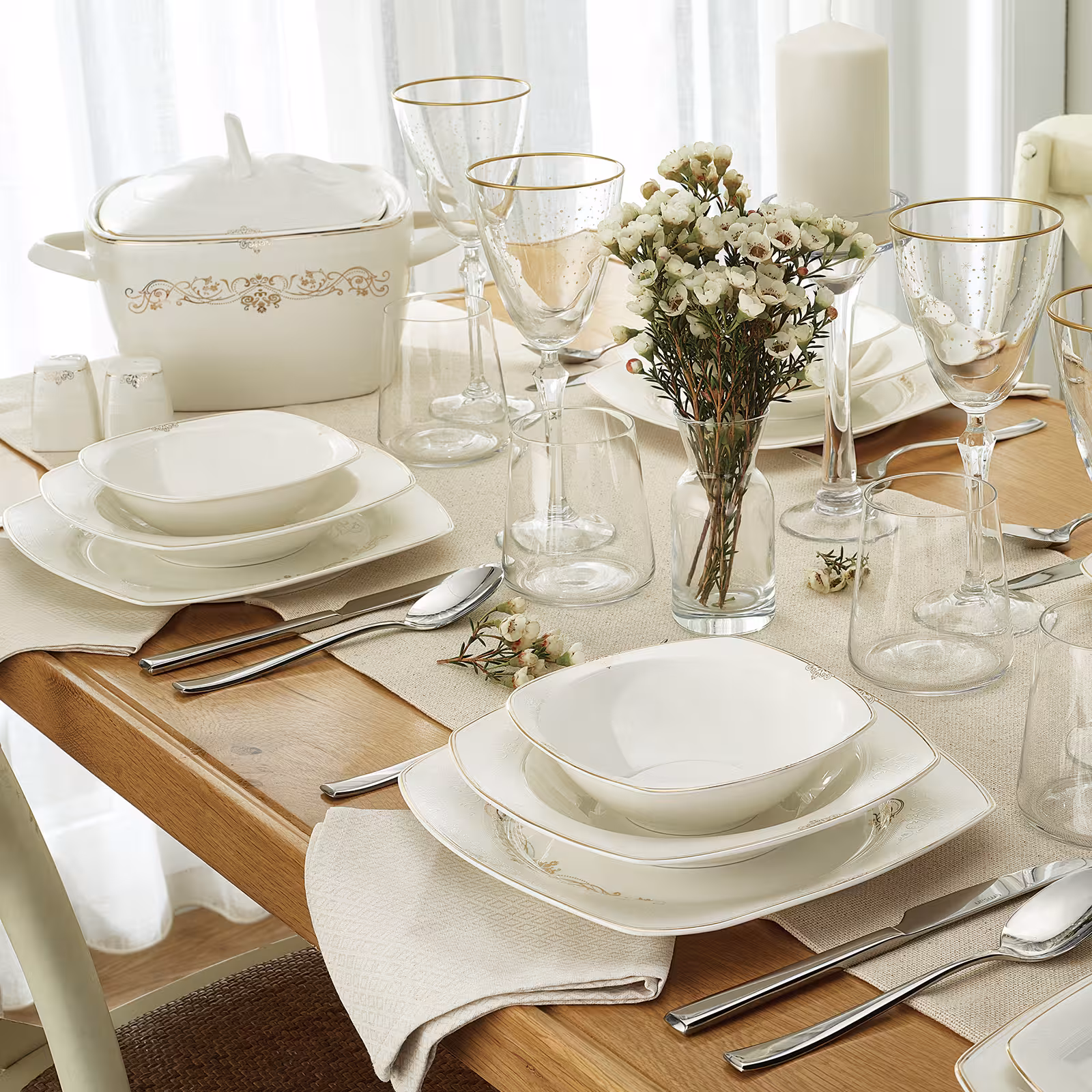 سرویس غذاخوری 12 نفره 60 پارچه برند Emsan ترکیه مدل Mimoza