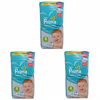 پوشک کودک پریما مدل Aktif bebek سایز 4بسته 54 عددی مجموعه 3 عددی