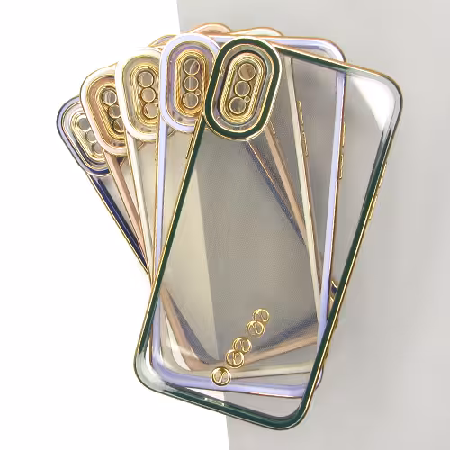 قاب آیفون XSmax شفاف دور رنگی اسپیسی لاکچری