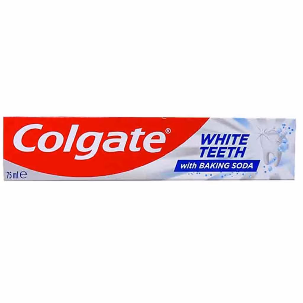 خمیر دندان سفید کننده کلگیت Colgate White Teeth حاوی جوش شیرین 75 میل