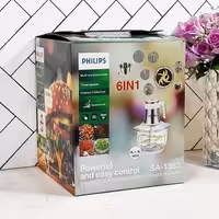 خردکن فیلیپس هلند (4لیتر)(دومخزن) مدل 1362(ضمانت اصالت کالا)(2مخزن پیرکس و استیل)(2عددتیغ طلایی6پره)موتورمسی قدرتمند3000وات