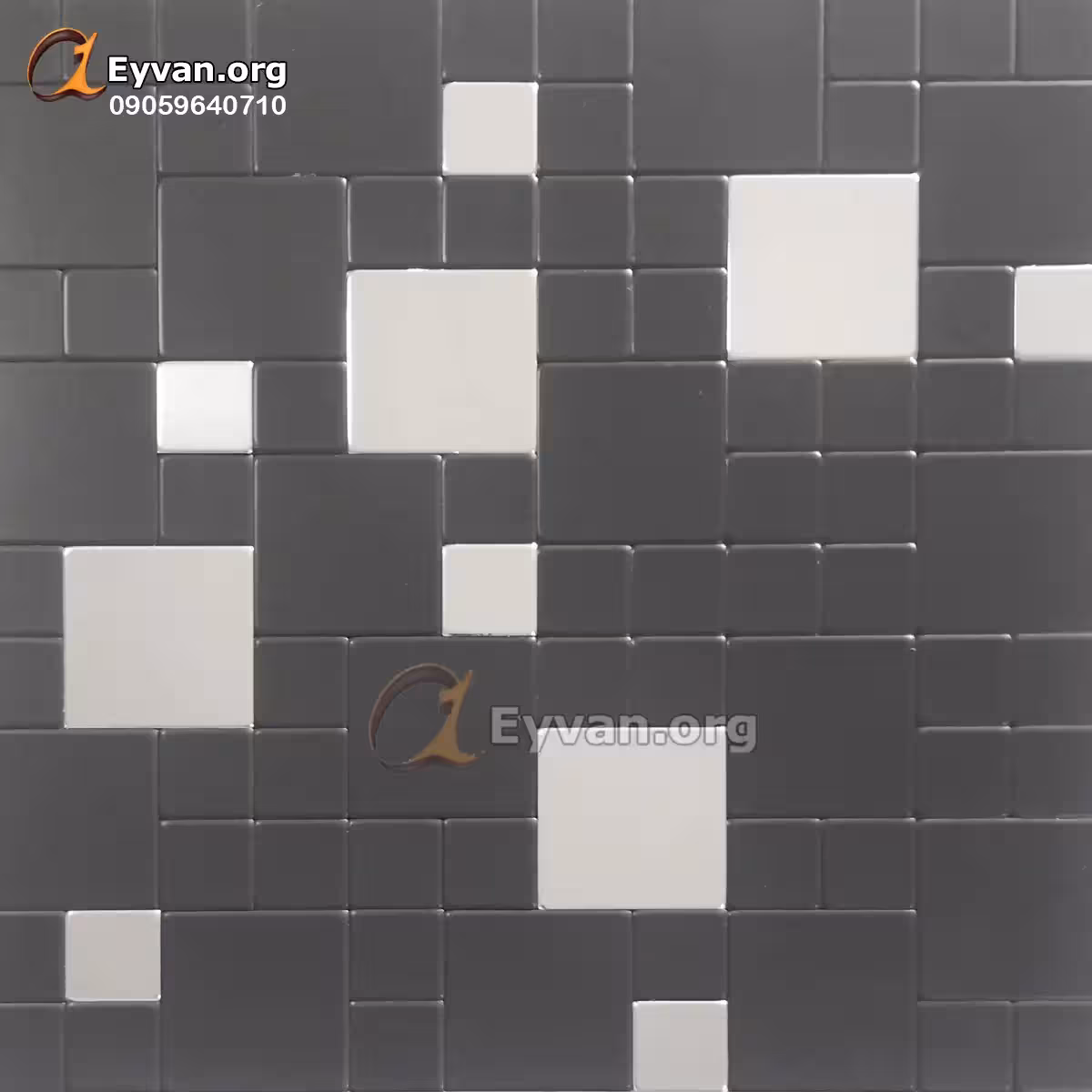 تایل پشت چسبدار دودی کد 20022