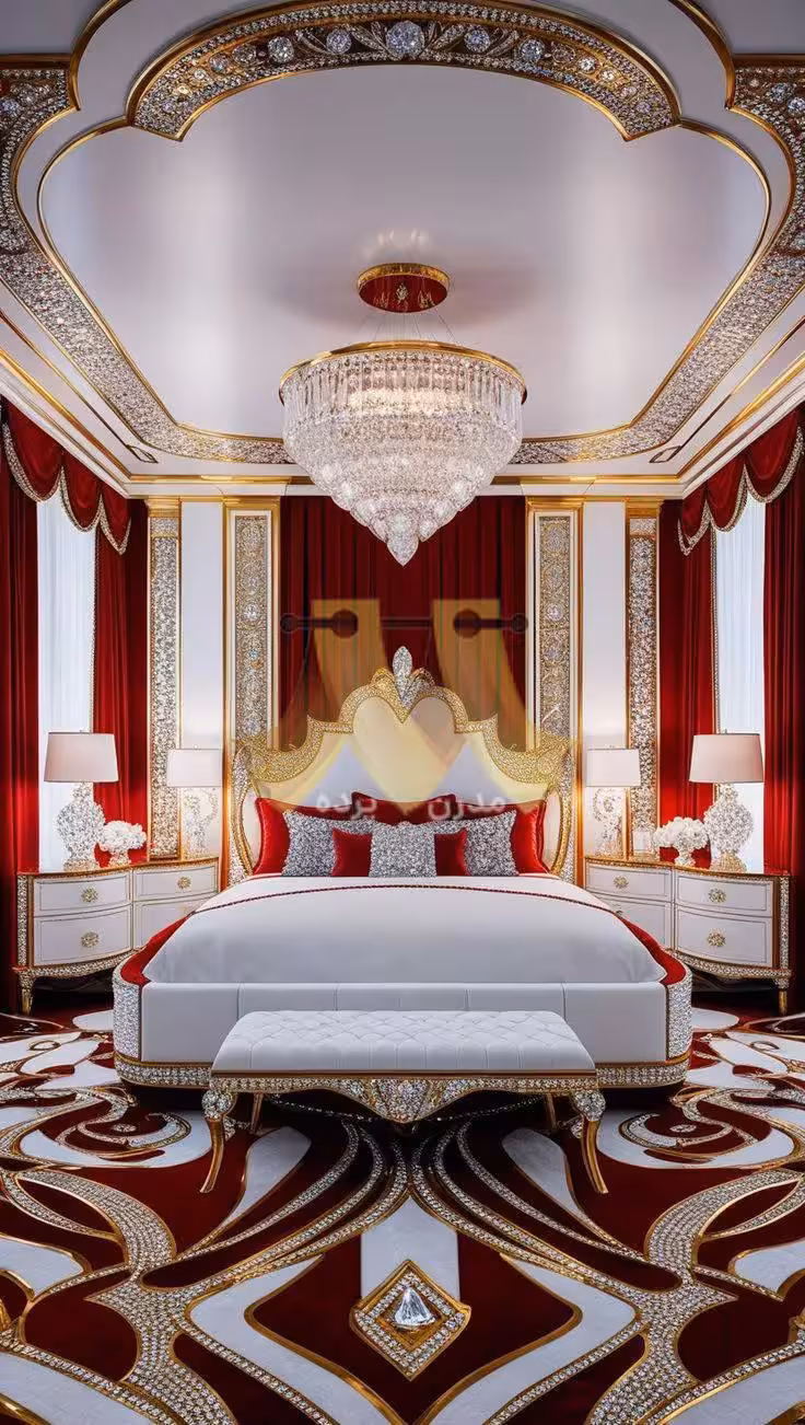 پرده هتلی مخمل قرمز