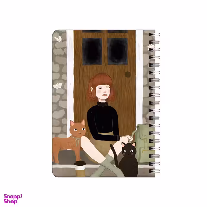دفترچه یادداشت بامبیلیپ مدل چوبی طرح دختر گربه انتظار کد 2872224