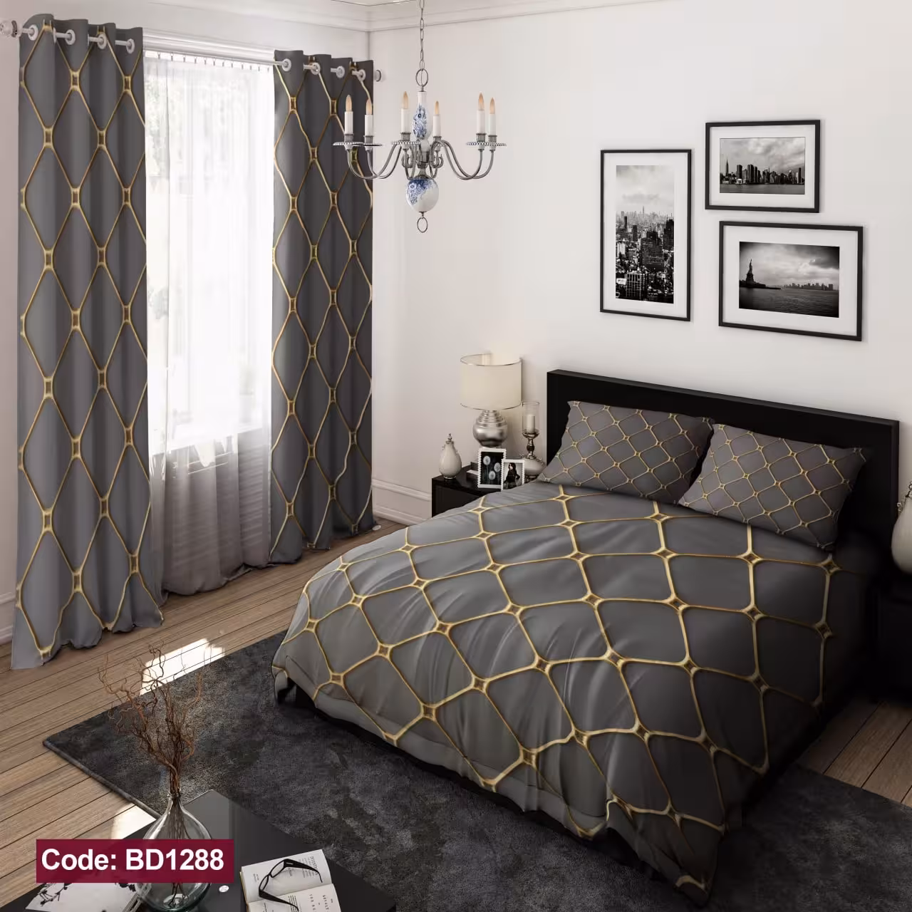 ست 6 تکه روتختی مخمل ضد لک ترک طرح بزرگسال کد 1288