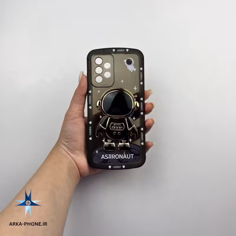 قاب گوشی Galaxy A72 4G سامسونگ طرح دار شفاف فضایی وپاپ سوکت فضانوردی