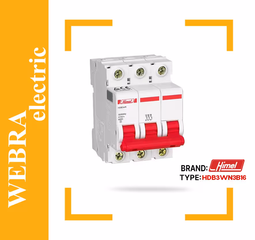 کلید مینیاتوری هیمل مدل HDB3WN3B16 – سه پل، تیپ B با قدرت قطع 6 kA