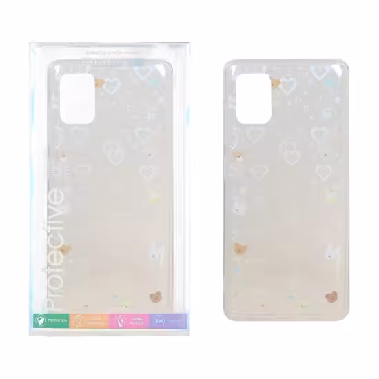 قاب گوشی موبایل پشت سخت هولوگرامی دور ژله ای طرح Tiny Bear