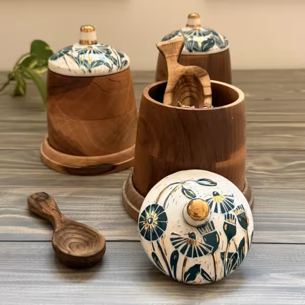 پاسماوری مخروطی چوبی مهر سایز بزرگ طرح 4