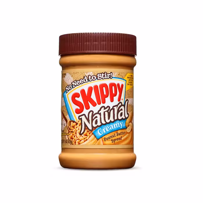 کره بادام زمینی طبیعی کرمی اسکیپی Skippy وزن 425 گرم