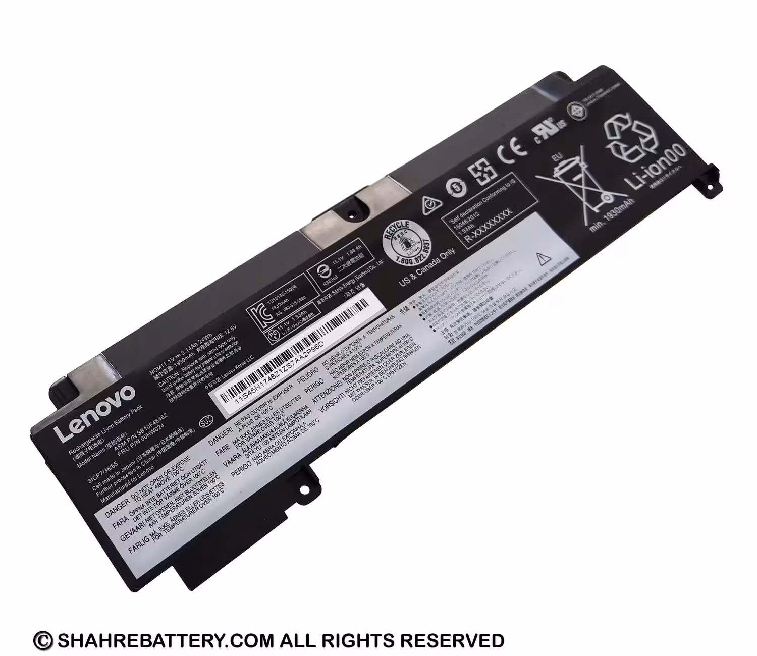 باتری اورجینال لپ تاپ لنوو Lenovo ThinkPad T470s 00HW024