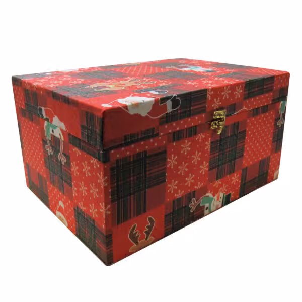 سورل جعبه درب دار 20*30 زمینه قرمز طرح آدم برفی