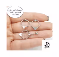 پيرسينگ گوش استيل طرح دار قلب ❤️