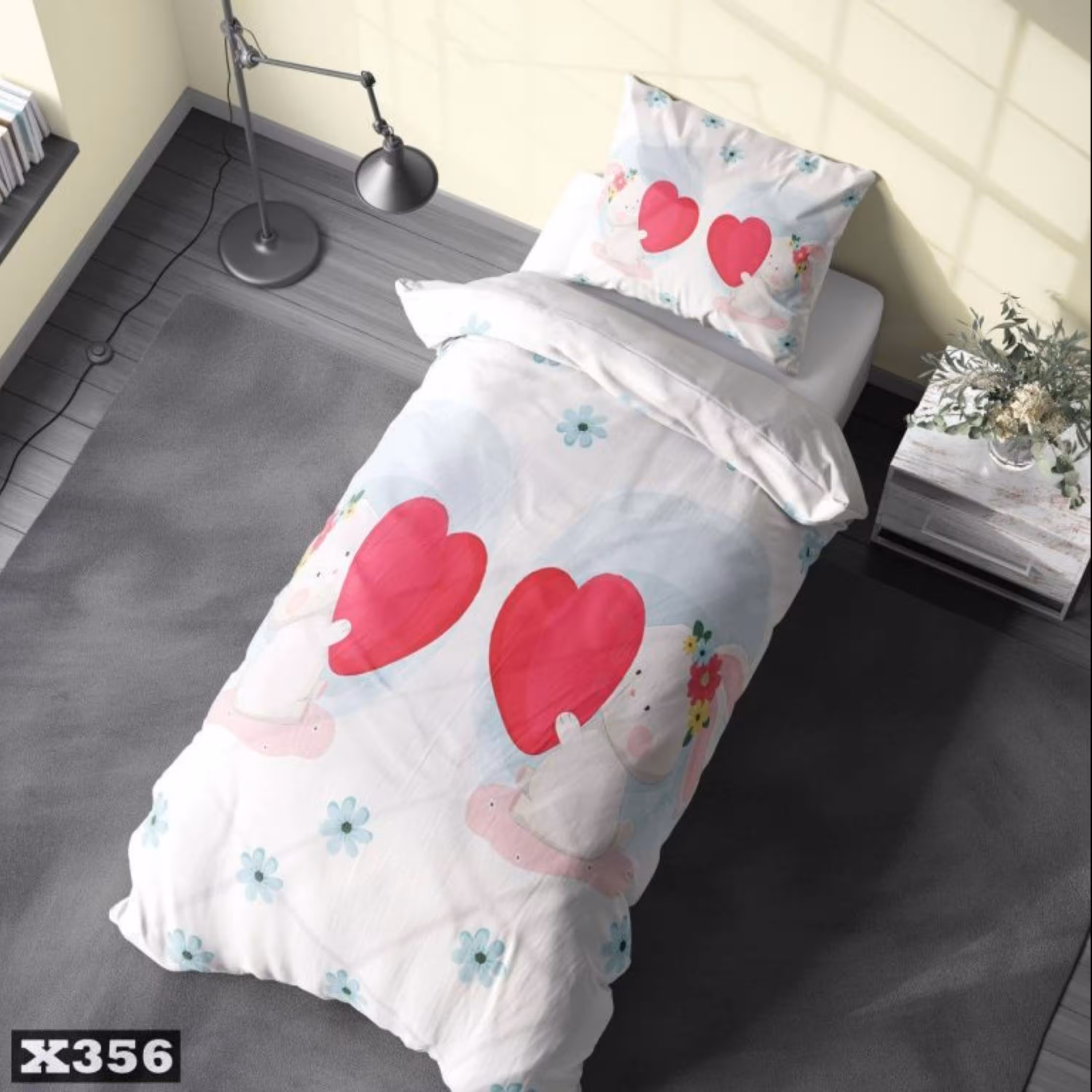 روتختی یک نفره سه بعدی کودکان و نوجوانان میکروتترون مدل خرگوش و قلب