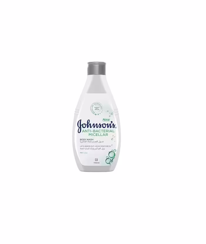 شامپو بدن آنتی باکتریال جانسون JOHNSONS مدل MICELLAR با رایحه نعنا حجم 250 میل