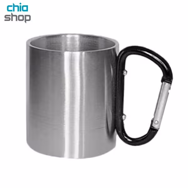 لیوان دوجداره استیل دسته کارابین