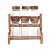 ست جا ادویه 6 پارچه ال وی طرح کلاسیک کد 6353460687 به همراه استند