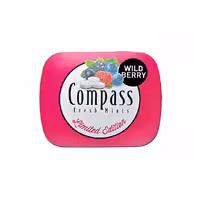 قرص خوشبو کننده دهان کامپس Compass بدون قند طعم توت وحشی 14 گرمی