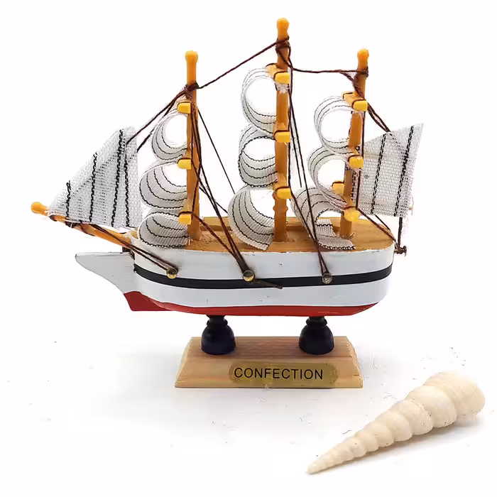 کشتی بادبانی سفید قرمز 10سانتیمتر کد 720022