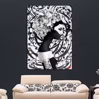 تابلو تلفیقی نقاشیخط دیجیتال آرت گالری چارگوش  2358