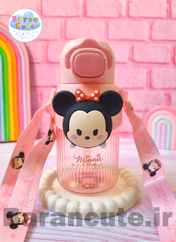 قمقمه اورجینال برند دیزنی پمپی دارای عروسک اسکویشی سوت دار طرح مینی موس
